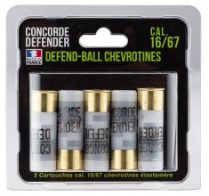Photo MD0423 5 cartouches Defend-Ball cal. 16/67 chevrotines Elastomere