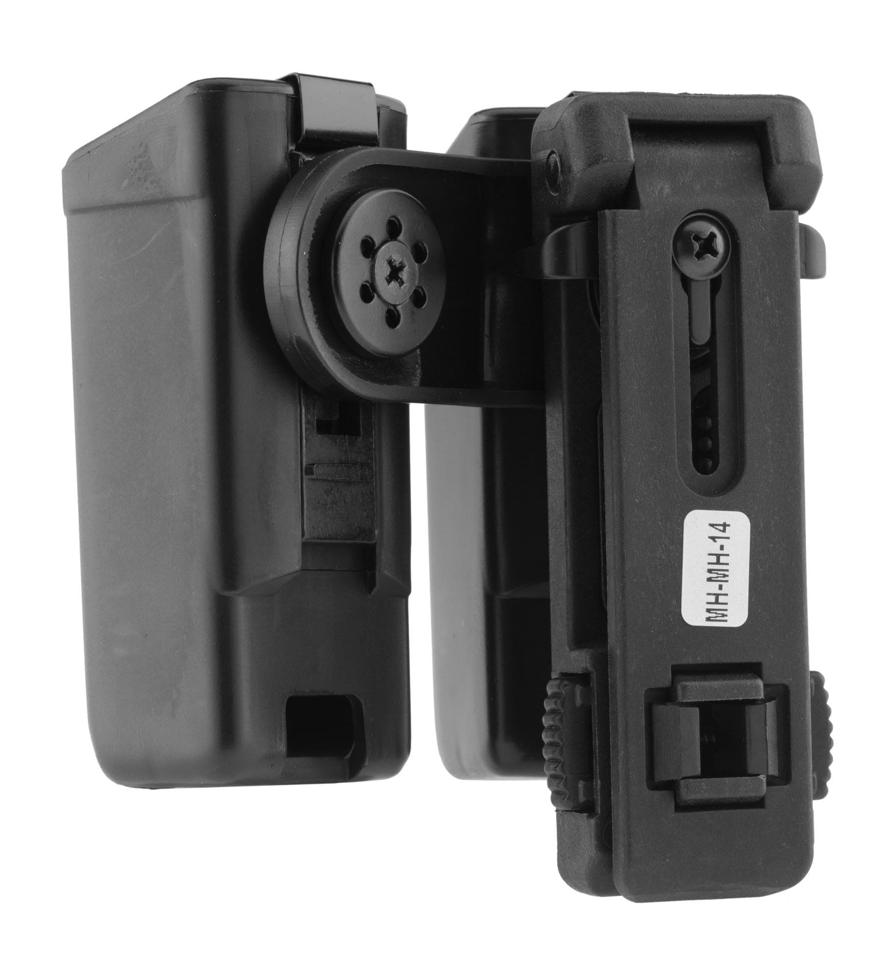 Étui Tactique Double Chargeur Pour Pistolet (9mm, .40, .45) - Port Ceinture OWB En Polymère Noir